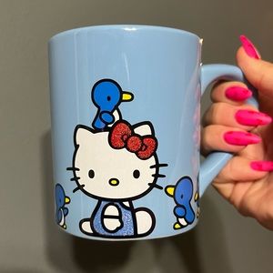 NWT Sanrio Hello Kitty & Penguin Blue Glitter Mug